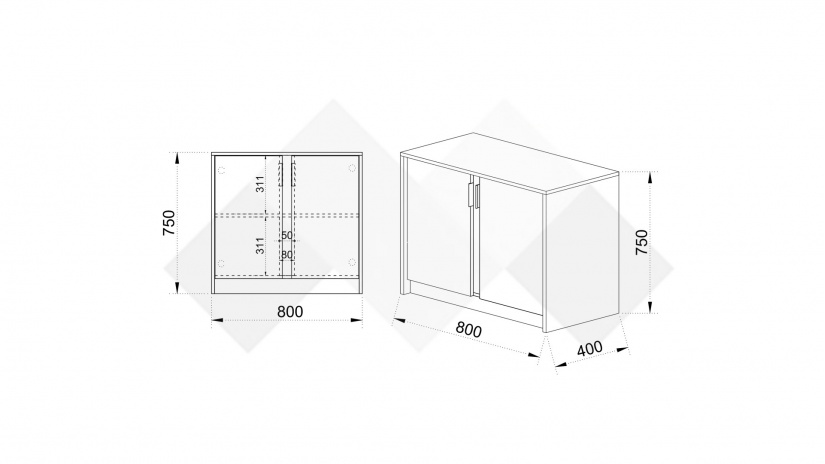 Офис шкаф Кашмир кашмир - изглед 2 - МебелМаг Офис шкаф Кашмир кашмир - изглед 2