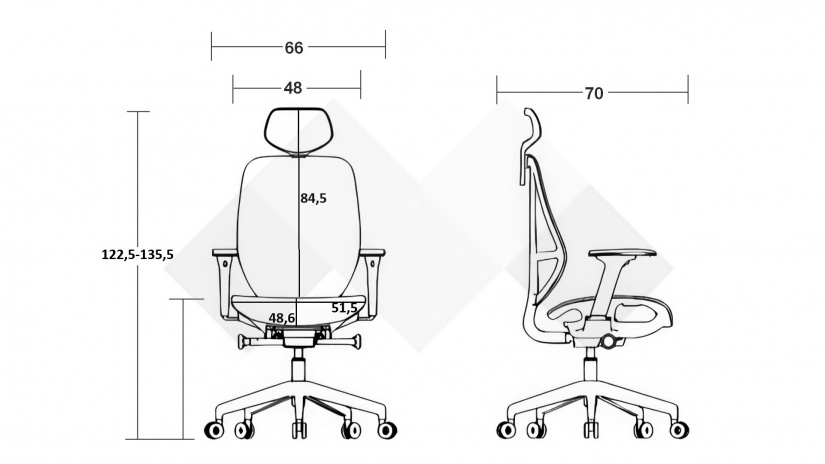 Офис стол Аксон черен - изглед 13