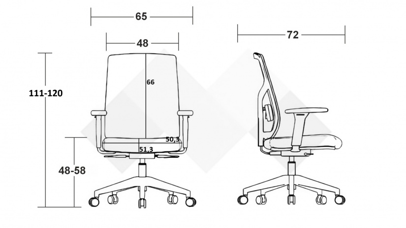 Офис стол Аристо черен - изглед 8
