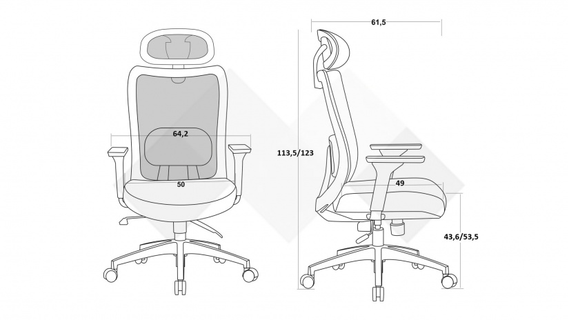 Офис стол Мирено черен - изглед 9