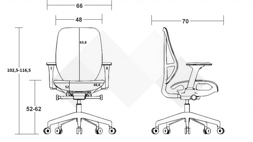 Офис стол Нексис черен - изглед 7