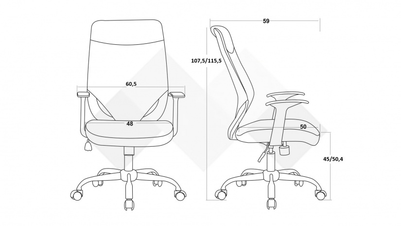 Офис стол Орвин черен - изглед 9 - МебелМаг Офис стол Орвин черен - изглед 9