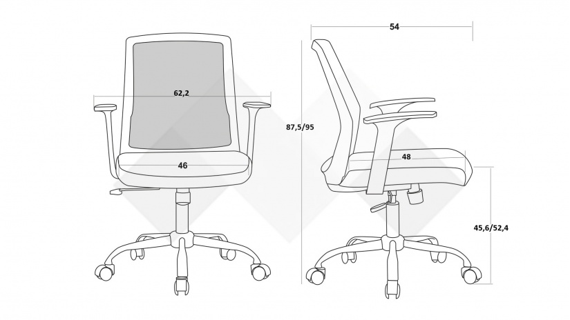 Офис стол Силвано черен - изглед 9