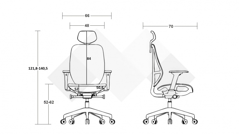 Офис стол Вектор черен - изглед 7