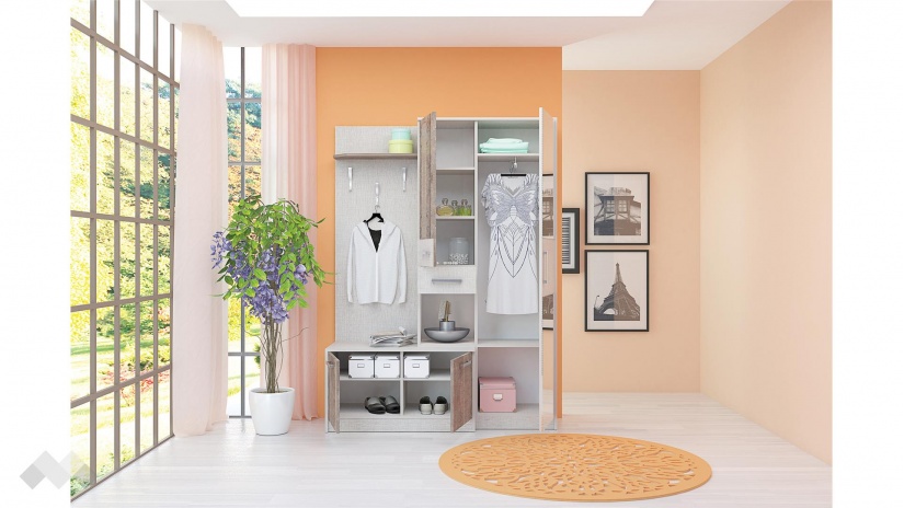 Портманто Алберто лино канова с колониален дъб - изглед 2