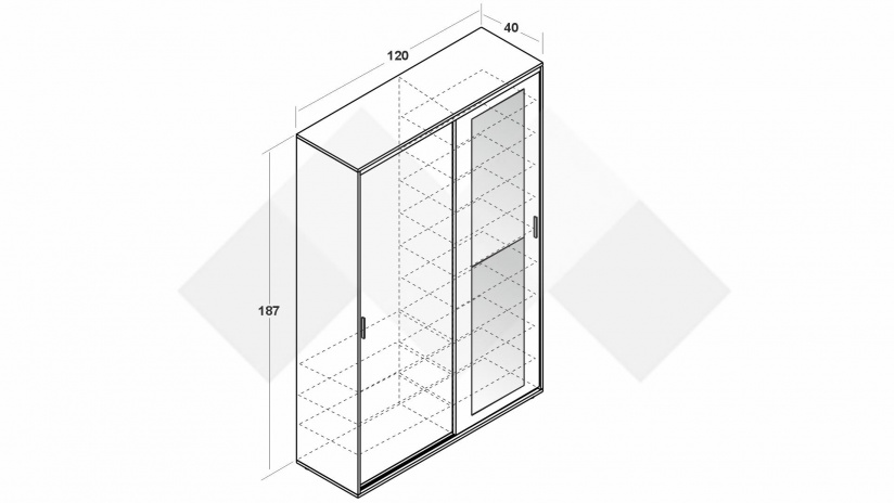 Портманто Андре бяло гладко - изглед 4 - МебелМаг Портманто Андре бяло гладко - изглед 4
