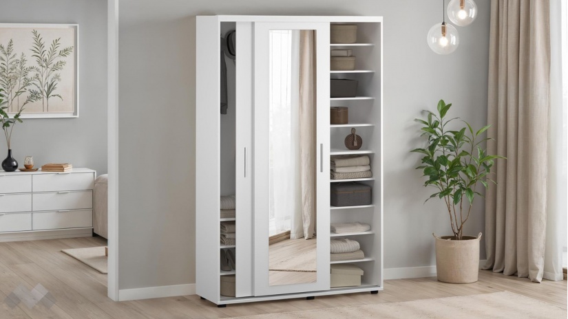 Портманто Андре бяло гладко - изглед 3 - МебелМаг Портманто Андре бяло гладко - изглед 3