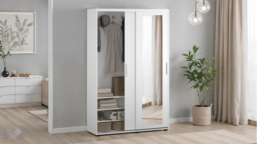 Портманто Андре бяло гладко - изглед 2 - МебелМаг Портманто Андре бяло гладко - изглед 2