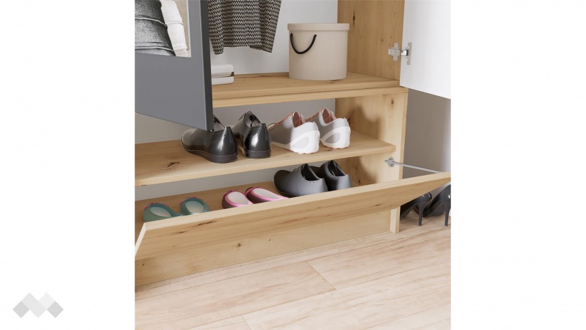 Портманто Атина дъб артисан с графит и дъб натурал - изглед 6 - МебелМаг Портманто Атина дъб артисан с графит и дъб натурал - изглед 6