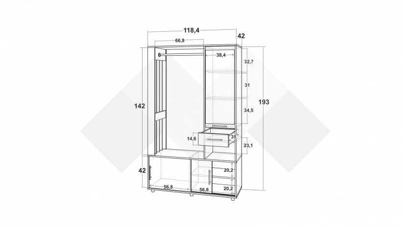 Портманто Гермес златен дъб с антрацит - изглед 3