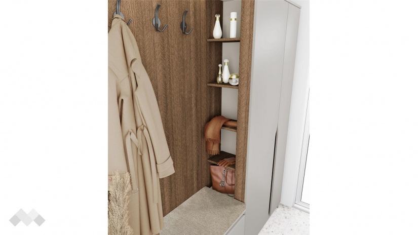 Портманто Хади сатен с песаро - изглед 6