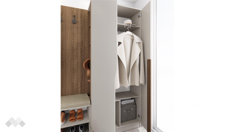 Портманто Хади сатен с песаро - изглед 4