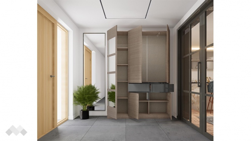 Портманто Кронос мока със сиво кобалт гланц - изглед 3