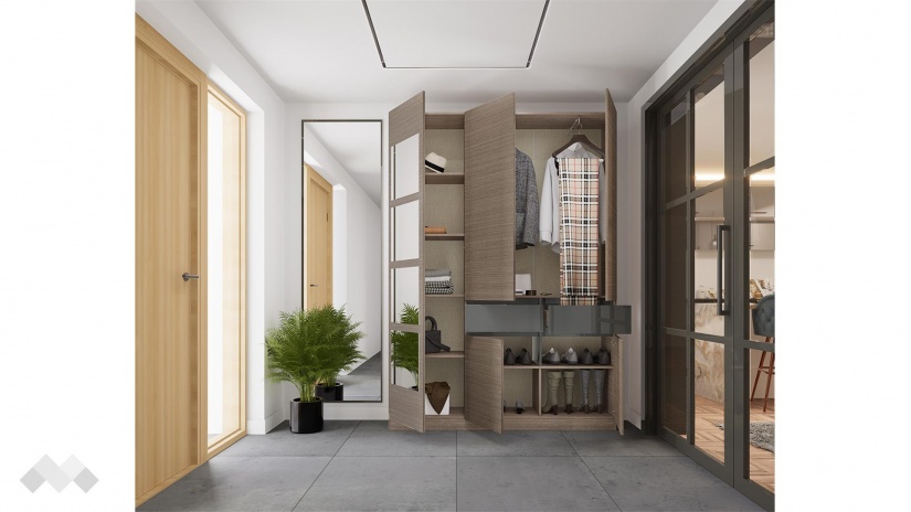 Портманто Кронос мока със сиво кобалт гланц - изглед 2