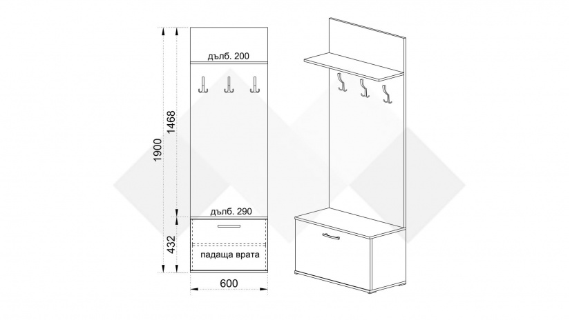 Портманто Нашвил тъмна сонома - изглед 2