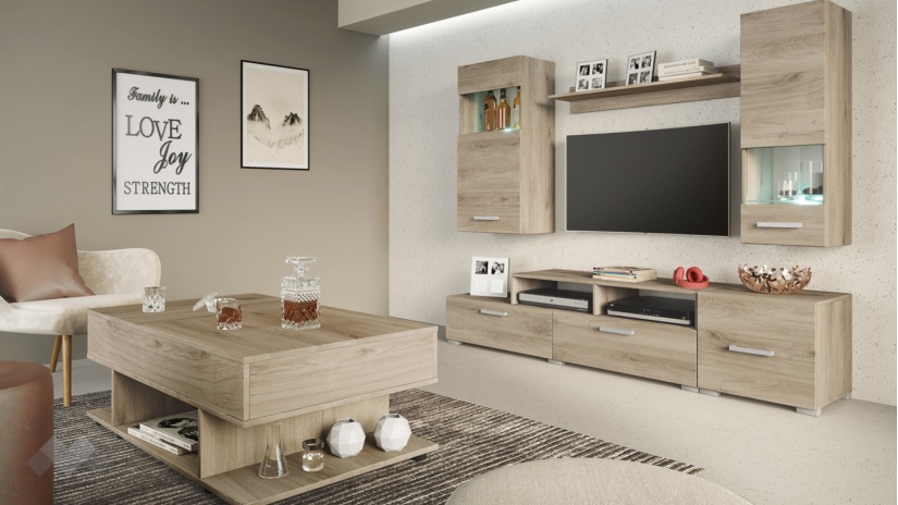 Секция Аксел модулни сонома арвен - изглед 2 - МебелМаг Секция Аксел модулни сонома арвен - изглед 2