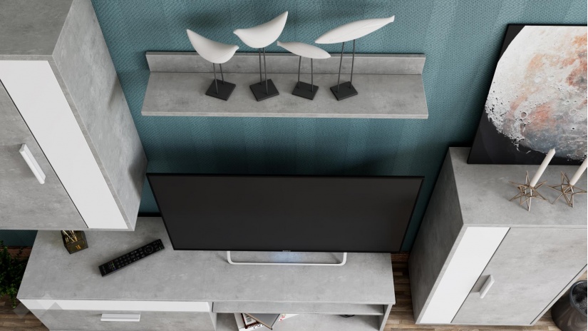 Секция Бърно модулни бетон с бяло - изглед 3