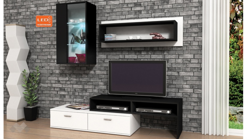 Секция Малага модулни черно с бяло - изглед 1