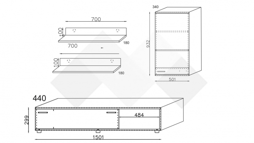 Секция Марла модулни дъб сонома - изглед 3