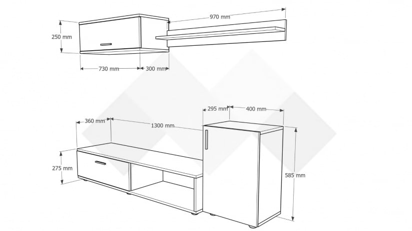 Секция Стенли с открити рафтове дъб сонома - изглед 3