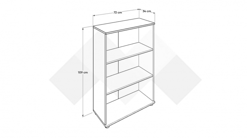 Шкаф етажерка Рио с открити рафтове орех осло - изглед 3 - МебелМаг Шкаф етажерка Рио с открити рафтове орех осло - изглед 3