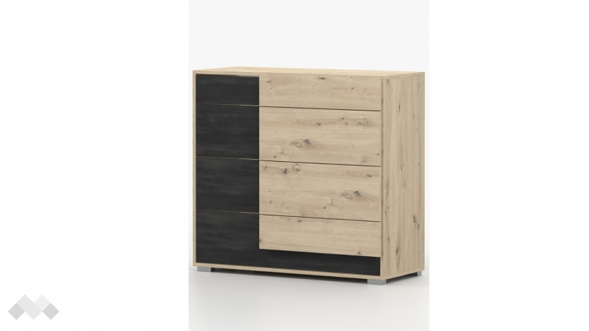 Скрин Бафра дъб артисан с тъмен норвежки бор - изглед 3 - МебелМаг Скрин Бафра дъб артисан с тъмен норвежки бор - изглед 3