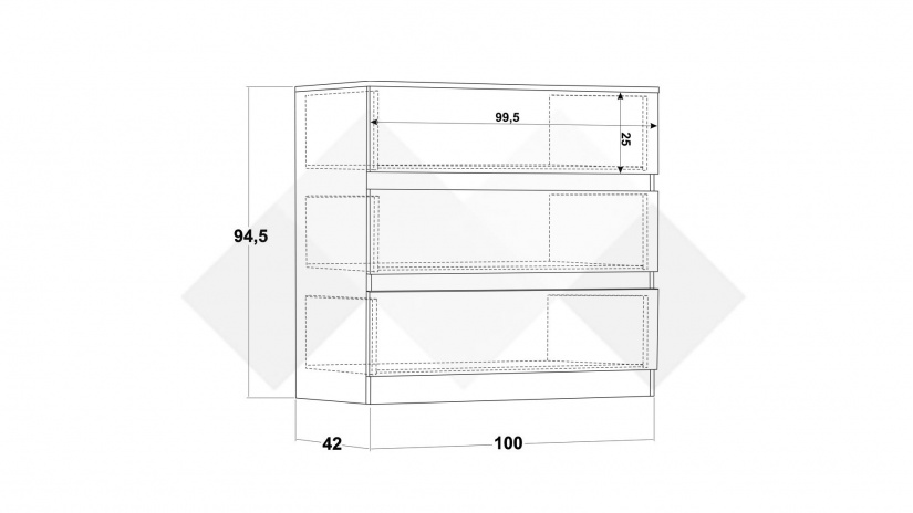 Скрин Латте тъмен норвежки бор - изглед 4 - МебелМаг Скрин Латте тъмен норвежки бор - изглед 4