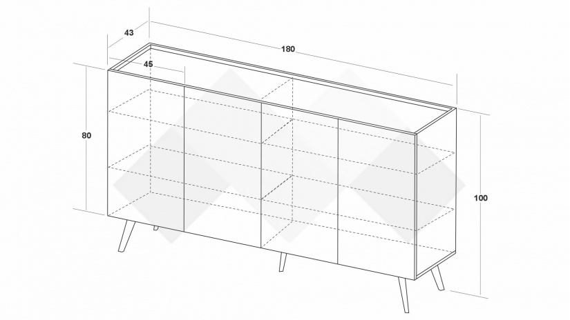 Скрин Лени дъб флорида - изглед 4 - МебелМаг Скрин Лени дъб флорида - изглед 4