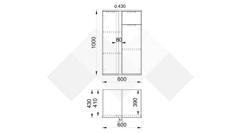 Скрин Кашмир кашмир - изглед 2 - МебелМаг Скрин Кашмир кашмир - изглед 2