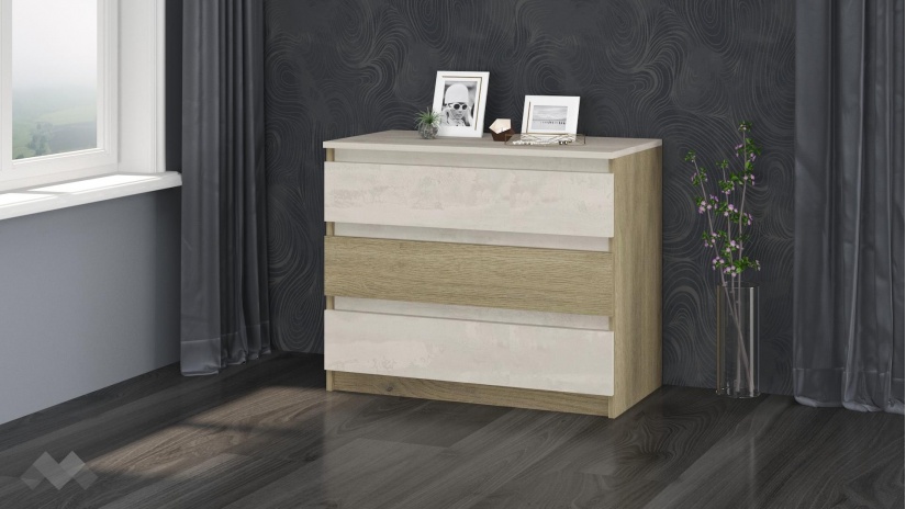 Скрин Нокс сива кремона със силк лайт - изглед 1 - МебелМаг Скрин Нокс сива кремона със силк лайт - изглед 1