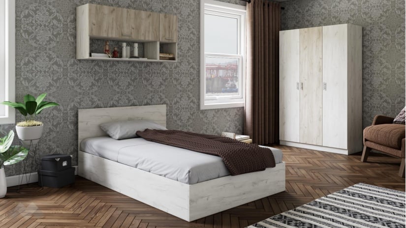 Спален комплект Адам А1 дъб крафт бял - изглед 1 - МебелМаг Спален комплект Адам А1 дъб крафт бял - изглед 1