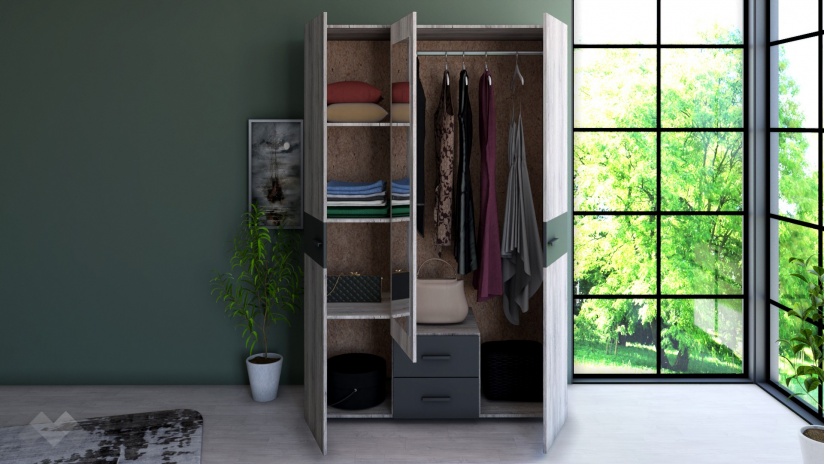 Спален комплект Дани малта с антрацит - изглед 6