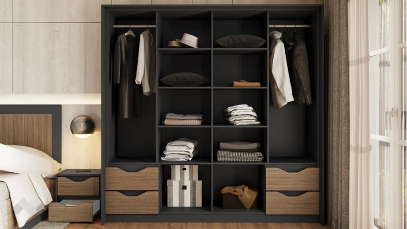 Спален комплект Ейприл с включен матрак Бонел 160/200 орех линеа с графит - изглед 6