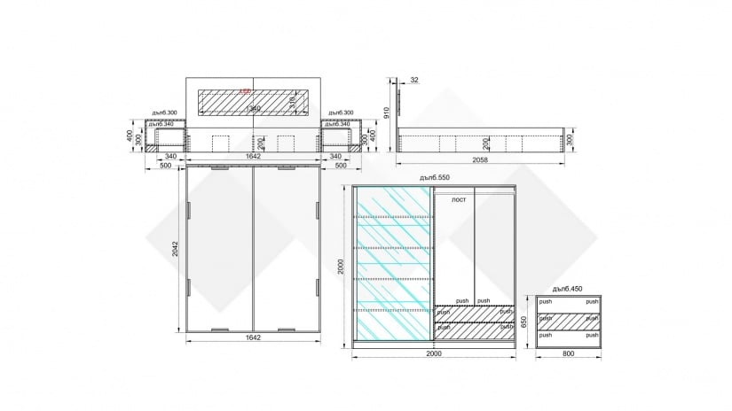 Спален комплект Елза с включен матрак Бонел 160/200 тъмна сонома с графит - изглед 5