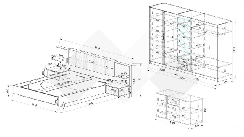 Спален комплект Кашмир К2 кашмир - изглед 4
