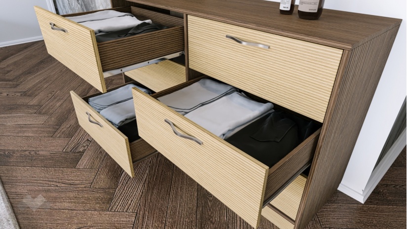 Спален комплект Мирела дъб линеа с орех линеа - изглед 11