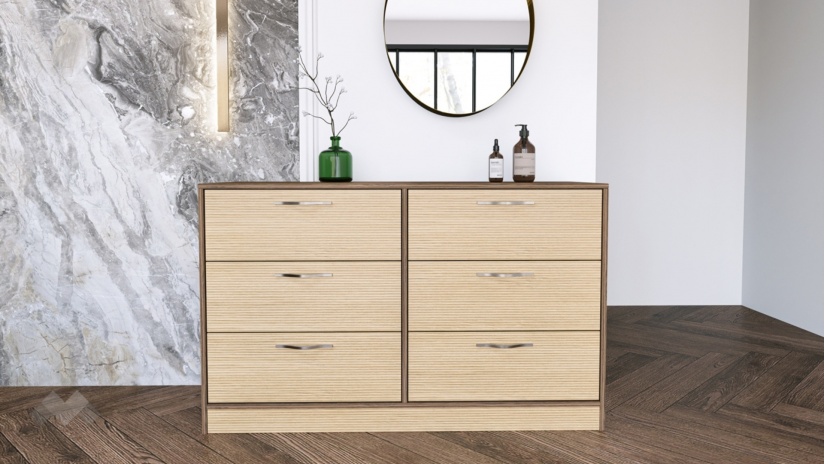 Спален комплект Мирела дъб линеа с орех линеа - изглед 10