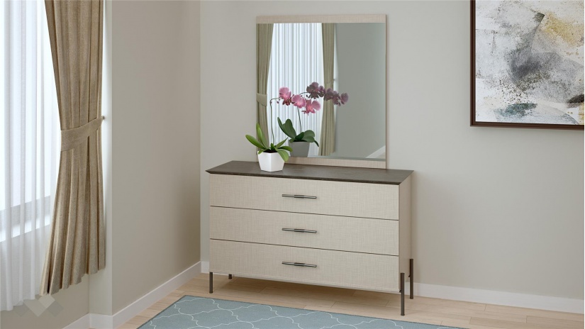 Спален комплект Салвадор памучно бежов с атрацит - изглед 5 - МебелМаг Спален комплект Салвадор памучно бежов с атрацит - изглед 5