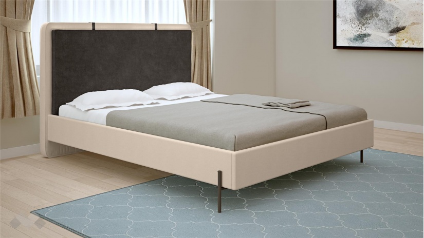 Спален комплект Салвадор памучно бежов с атрацит - изглед 3 - МебелМаг Спален комплект Салвадор памучно бежов с атрацит - изглед 3