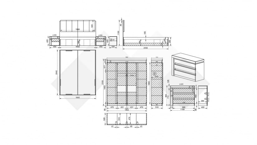 Спален комплект Венус с включен матрак Бонел 160/200 кашмир с дъб торо кремона - изглед 13 - МебелМаг Спален комплект Венус с включен матрак Бонел 160/200 кашмир с дъб торо кремона - изглед 13
