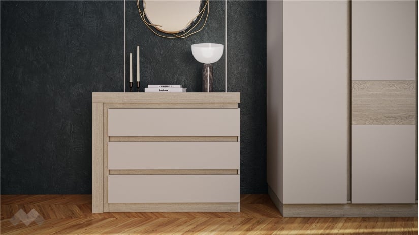 Спален комплект Венус с включен матрак Бонел 160/200 кашмир с дъб торо кремона - изглед 7 - МебелМаг Спален комплект Венус с включен матрак Бонел 160/200 кашмир с дъб торо кремона - изглед 7