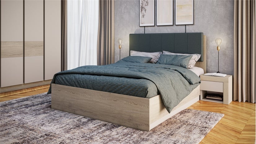 Спален комплект Венус с включен матрак Бонел 160/200 кашмир с дъб торо кремона - изглед 3 - МебелМаг Спален комплект Венус с включен матрак Бонел 160/200 кашмир с дъб торо кремона - изглед 3