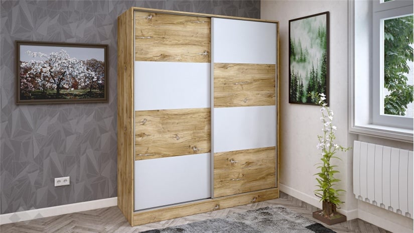 Спален комплект Селтик С1 келтски дъб със светло сиво - изглед 8 - МебелМаг Спален комплект Селтик С1 келтски дъб със светло сиво - изглед 8