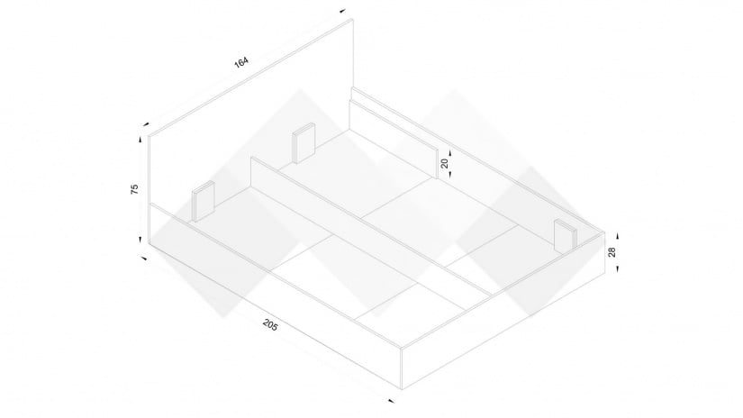 Спалня Адам с включен матрак Бонел 160/200 дъб крафт бял - изглед 2