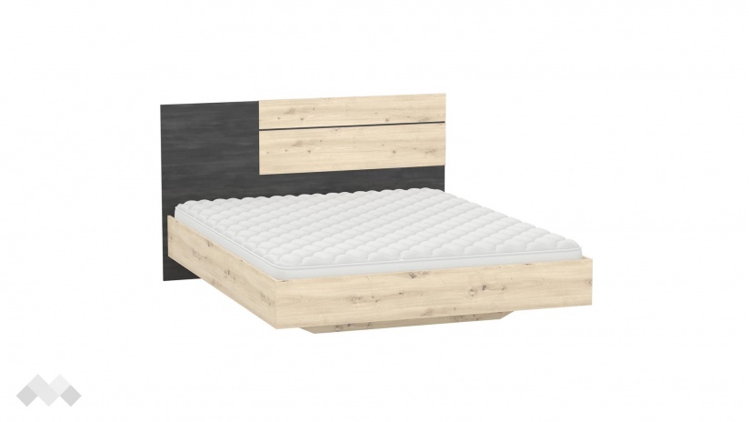 Спалня 160/200 Бафра с включен матрак Бонел 160/200 дъб артисан с тъмен норвежки бор - изглед 2 - МебелМаг Спалня 160/200 Бафра с включен матрак Бонел 160/200 дъб артисан с тъмен норвежки бор - изглед 2