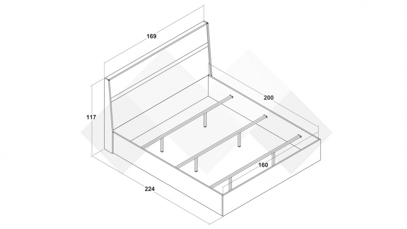 Спалня 160/200 Керина с включен матрак Бонел 160/200 памучно бежов с траверт - изглед 2