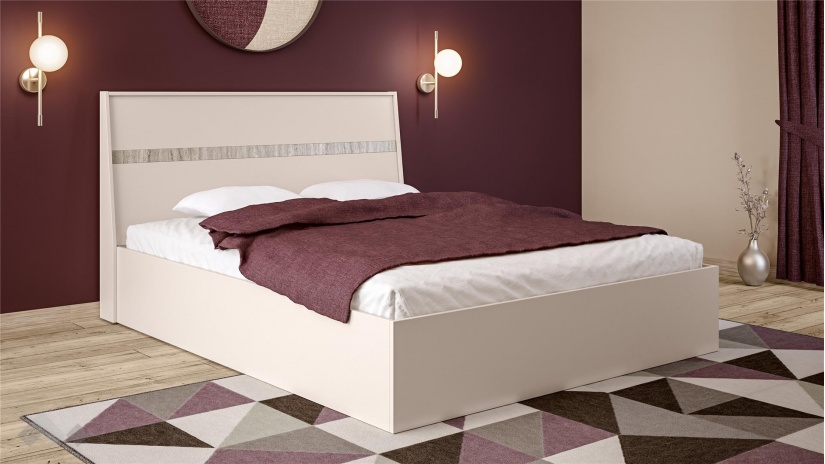 Спалня 160/200 Керина с включен матрак Бонел 160/200 памучно бежов с траверт - изглед 1