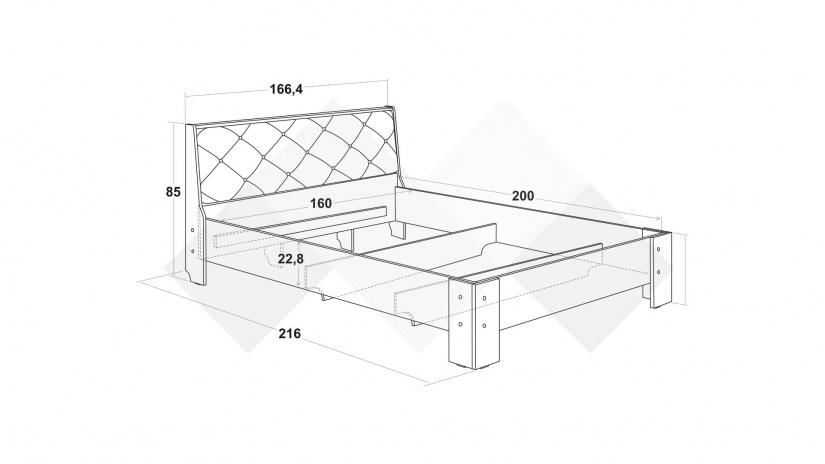 Спалня 160/200 Моник с включен матрак Бонел 160/200 златен дъб с бяло - изглед 2