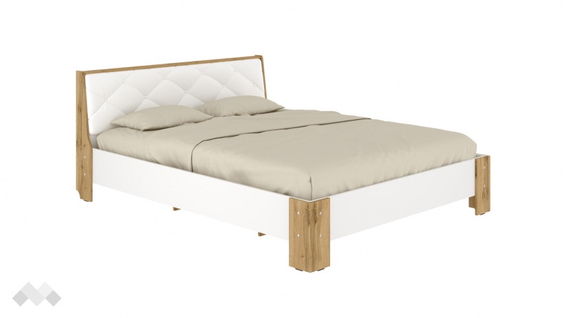 Спалня 160/200 Моник с включен матрак Бонел 160/200 златен дъб с бяло - изглед 1