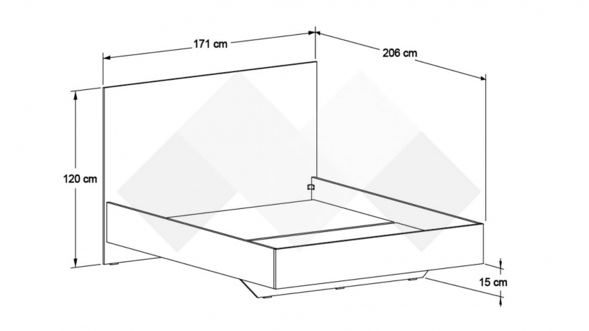 Спалня 160/200 Огняна с включен матрак Бонел 160/200 орех осло - изглед 3
